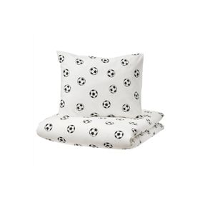 IKEA Sportslig Beyaz Siyah 150x200 50x60 cm Çocuk Nevresim Takımı