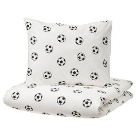 IKEA Sportslig Beyaz Siyah 150x200 50x60 cm Çocuk Nevresim Takımı