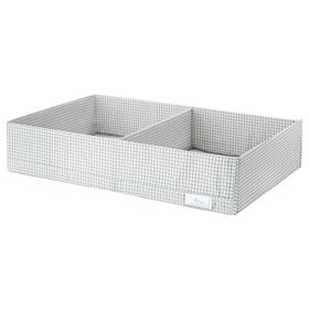 IKEA Stuk Beyaz Gri 34x51x10 cm Bölmeli Kutu