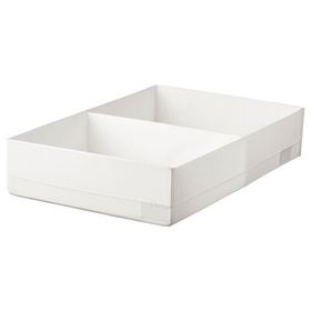 IKEA Stuk Beyaz Gri 34x51x10 cm Bölmeli Kutu