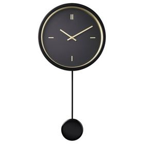 IKEA Stursk 26 cm Siyah Altın Duvar Saati