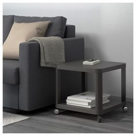 IKEA Tingby Tekerlekli Gri 50x50 cm Yan Sehpa