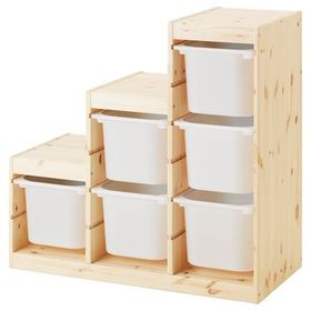 IKEA Trofast 94x44x91 cm Çam Beyaz Saklama Ünitesi