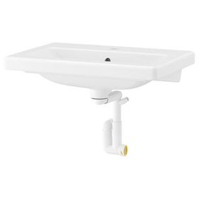 IKEA Tvallen 64x43 cm Beyaz Rannilen Sifonlu Lavabo