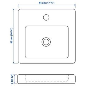 IKEA Tvallen 64x43 cm Beyaz Rannilen Sifonlu Lavabo
