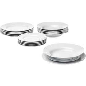 IKEA Upplaga Beyaz 18 Parça Rustik Porselen Yemek Takımı