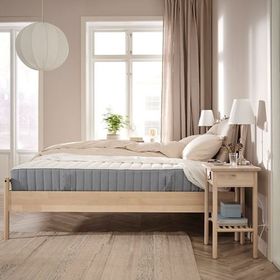IKEA Valevag 90x200 cm Açık Mavi Tek Kişilik Yatak