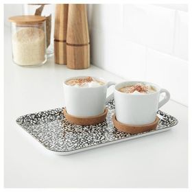 IKEA Varkul Siyah Desenli 28x20 cm Tepsi