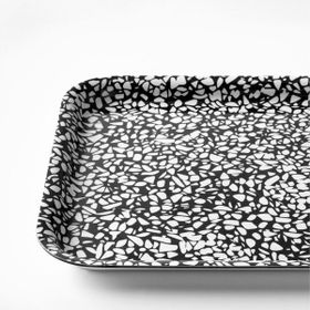 IKEA Varkul Siyah Desenli 28x20 cm Tepsi