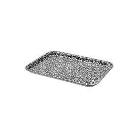 IKEA Varkul Siyah Desenli 28x20 cm Tepsi