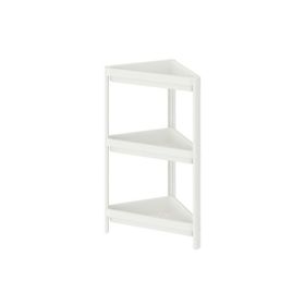 IKEA Vesken Üçgen Raf Ünitesi 3 Katlı Köşe Düzenleyici Beyaz Banyo Rafı
