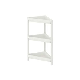 IKEA Vesken Üçgen Raf Ünitesi 3 Katlı Köşe Düzenleyici Beyaz Banyo Rafı
