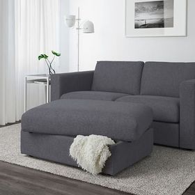 IKEA Vımle Gunnared Orta Gri Saklama Gözlü Ayak Uzatma Taburesi