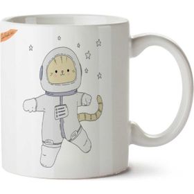 İki Tarafı Baskılı Astronot Kedi.png Kupa