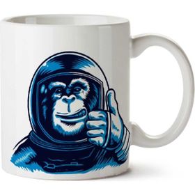 İki Tarafı Baskılı Astronot Maymun Monkeys Astronaut Space.png Kupa