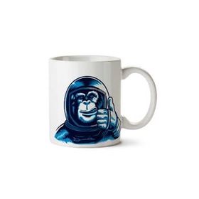 İki Tarafı Baskılı Astronot Maymun Monkeys Astronaut Space.png Kupa