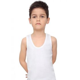 İki Yıldız 02 Beyaz Erkek Çocuk Atlet
