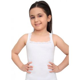 İki Yıldız 536 Beyaz Yanları Biyeli Dantelli Kız Çocuk Atlet