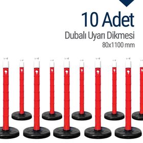 İleri Trafik 10'lu Set 80x1100 mm Dubalı Uyarı Dikmesi