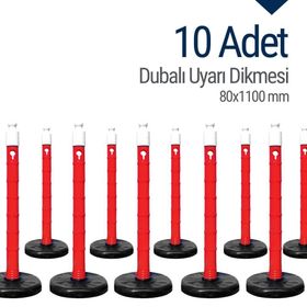 İleri Trafik 10'lu Set 80x1100 mm Dubalı Uyarı Dikmesi