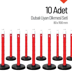 İleri Trafik 10'lu Set 80x1100 mm Dubalı Uyarı Dikmesi
