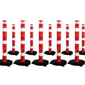 İleri Trafik 110x1200 mm 10'lu Set Plastik Ağırlıklı Yol Dikmesi