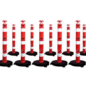 İleri Trafik 110x1200 mm 10'lu Set Plastik Ağırlıklı Yol Dikmesi