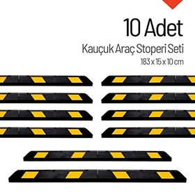 İleri Trafik 183x15x10 cm 10 Adet Kauçuk Araç Stoperi