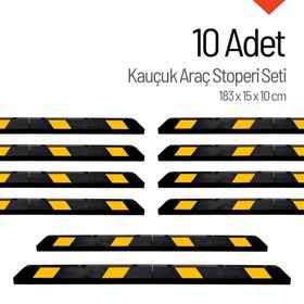 İleri Trafik 183x15x10 cm 10 Adet Kauçuk Araç Stoperi