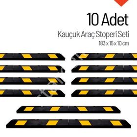 İleri Trafik 183x15x10 cm 10 Adet Kauçuk Araç Stoperi