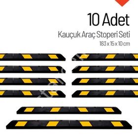 İleri Trafik 183x15x10 cm 10 Adet Kauçuk Araç Stoperi
