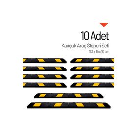İleri Trafik 183x15x10 cm 10 Adet Kauçuk Araç Stoperi