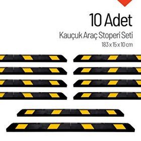 İleri Trafik 183x15x10 cm 10 Adet Kauçuk Araç Stoperi
