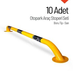 İleri Trafik 200x13 cm 60 mm 10 Adet Boru Tip Sarı Oto Park Araç Stoperi