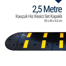 İleri Trafik 2,5 m Kauçuk Hız Kesici Set Kapaklı Yol Kasisi