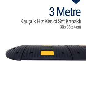 İleri Trafik 3 Metre Eko Kauçuk Hız Kesici Set Kapaklı Yol Kasisi