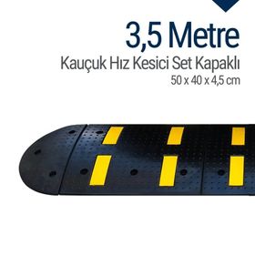 İleri Trafik 3,5 m Kauçuk Hız Kesici Set Kapaklı Yol Kasisi