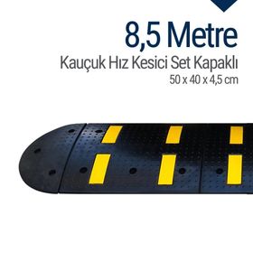 İleri Trafik 8,5 m Kauçuk Hız Kesici Set Kapaklı Yol Kasisi