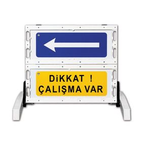 İleri Trafik Katlanır 100x91 cm Uyarı Levhalı Bariyer