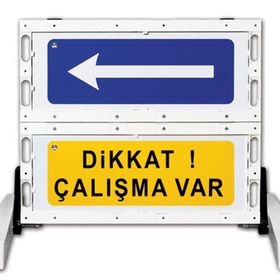 İleri Trafik Katlanır 100x91 cm Uyarı Levhalı Bariyer
