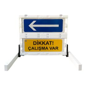İleri Trafik Katlanır 100x91 cm Uyarı Levhalı Bariyer