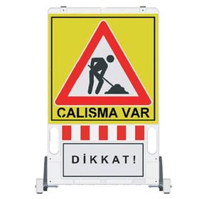 İleri Trafik Katlanır Uyarı 150x90 cm Levhalı Bariyer
