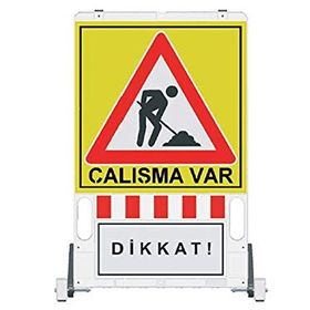 İleri Trafik Katlanır Uyarı 150x90 cm Levhalı Bariyer