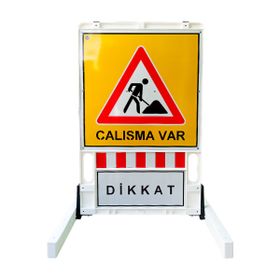 İleri Trafik Katlanır Uyarı 150x90 cm Levhalı Bariyer