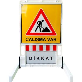 İleri Trafik Katlanır Uyarı 150x90 cm Levhalı Bariyer