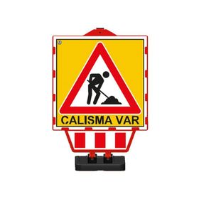 İleri Trafik Katlanır Uyarı Levhalı Bariyer