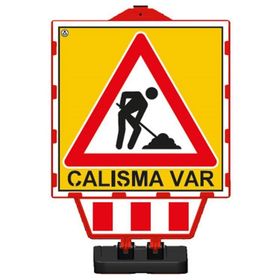 İleri Trafik Katlanır Uyarı Levhalı Bariyer