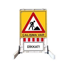 İleri Trafik Katlanır Uyarı Levhalı Bariyer