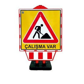 İleri Trafik Katlanır Uyarı Levhalı Bariyer