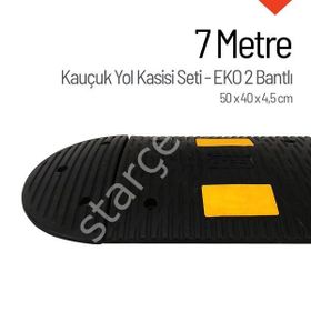 İleri Trafik Kauçuk Hız Kesici 50x40x4,5 cm Eko 2 Bantlı 7 m Yol Kasisi